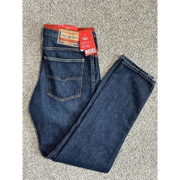 Diesel Mens Jeans Pants Blue 1955-09C88 Sz  W33-L32  Slim Fit Mid Waist Straight - Picture 1 of 6